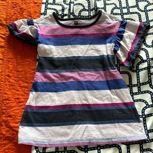 Tea Collection Ruffle sleeve striped dress